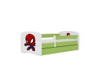 Vaikiška lova be čiužinio, su stalčiumi Kocot Kids BabyDreams Green spiderman, žalia