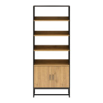 Shelf AMSTERDAM 80x30xH180cm, oak/juodas