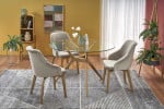 ASHMORE table, color: top - transparent, legs - natural