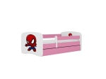 Vaikiška lova su čiužiniu ir stalčiumi Kocot Kids BabyDreams Pink spiderman, rožinė