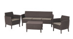 Salemo 3 seater set lauko baldų komplektas rudas