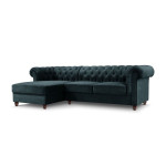 Kairinė kampinė sofa Lapis, 278x150x80 cm, tamsiai mėlyna