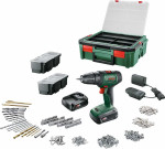 Bosch UniversalDrill 18V + SystemBox 241 -akkuporakone + tarvikesarja