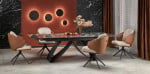 HILARIO extension table, juodas marble / juodas