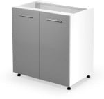 VENTO D-80/82 lower cabinet, color: baltas / light pilkas