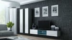 Cama Living room cabinet set VIGO 19 pilkas/baltas gloss