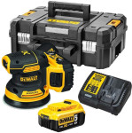 DEWALT akumuliatorinis bešepetėlinis ekscentrinis šlifuoklis DCW210P2 18V 125mm 2x5,0Ah