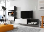 Cama living room furniture set ROCO 4 (RO1+2xRO3+2xRO4) juodas/juodas/baltas