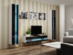 Cama Living room cabinet set VIGO NEW 12 baltas/juodas gloss