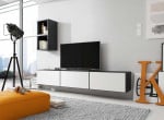 Cama living room furniture set ROCO 7 (3xRO3 + 2xRO6) juodas/juodas/baltas