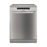 Indesit Indaplovė | D2F HD624 AS | Free standing | Plotis 60 cm | Number of place settings 14 | Number of programs 9 | Energy efficiency class E | Ekranas | Sidabrinis