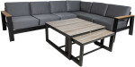 Lauko baldų komplektas Sodo baldų komplektas FELINO corner sofa, 2 tables, juodas