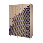 Spinta Kalune Design Wardrobe 863 (VI), 135 cm, ąžuolo spalvos/mėlyna