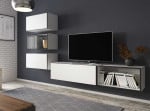 Cama living room furniture set ROCO 4 (RO1+2xRO3+2xRO4) baltas/juodas/baltas