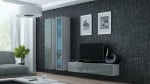 Cama Living room cabinet set VIGO 10 baltas/pilkas gloss