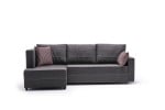 Kampinė sofa-lova Ece Left, ruda