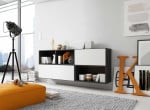 Cama living room furniture set ROCO 16 (RO1+RO2+RO3+RO4) juodas/juodas/baltas