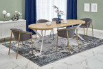 Gold PERONI extension table, auksinis oak / baltas