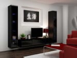 Cama Living room cabinet set VIGO 5 juodas/juodas gloss