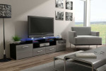 Cama TV stand EVORA 200 juodas/pilkas gloss