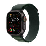 Apple Watch Ultra 2 GPS + Cellular 49mm Black Titanium Case with Dark Green Alpine Loop - Medium MX4R3UL/A