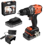 wiertarko-wkrętarka smūginis akumuliatorinė, 50Nm, 18V POWERCONNECT, Black & Decker [BLD683D2XK-QW] 2x2,0Ah, dėklas