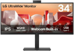 Monitorius LG 34BA85QE-B.AEU (86.7 cm (34 col.), juodas, UWQHD, IPS, Curved, Full-HD-Webcam/Mikrofonas)