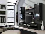 Cama Wall unit LUNA 260/44/190 juodas/juodas gloss