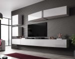 Cama Living room cabinet set VIGO SLANT 5 baltas gloss