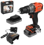 akumuliatorinis smūginis gręžtuvas / suktuvas, 45 Nm, 18 V POWERCONNECT, Black & Decker [BCD383D2XK-QW] 2x2,0 Ah