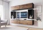 Cama living room furniture set ROCO 1 (4xRO1 + 2xRO4) antracite/wotan oak