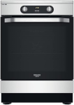 Viryklė Hotpoint ARISTON Steel Hotpoint HS68IQ8CHX/E Freestanding cooker Electric Zone induction hob Nerūdijantis plienas A