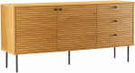 Sideboard LINE 150x40xH74cm, melamine with oak bark