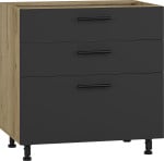 VENTO DS3-80/82 lower cabinet with drawers, color: craft oak/antracite