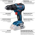 Bosch GSB 18V-55, LB be akumuliatoriaus ir kroviklio