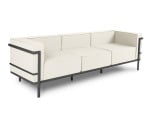 Trivietė lauko sofa Calme Jardin Cannes, kreminė/tamsiai pilka