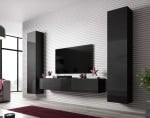 Cama Living room cabinet set VIGO SLANT 2 juodas/juodas gloss