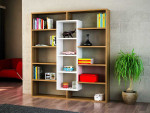 Kalune Design Knygų lentyna Ample - Walnut, Baltas