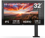 LCD Monitorius|LG|31.5"|Panel IPS|3840x2160|16:9|60Hz|5 ms|Speakers|Swivel|Pivot|Height adjustable|Tilt|Colour Juodas|32UN880K-B