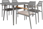 Lauko baldų komplektas Sodo baldų komplektas WALES table, 4 chairs, dark pilkas