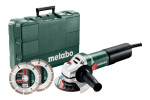 Kampinis šlifuoklis Metabo WEQ 1400-125 Set + priedai