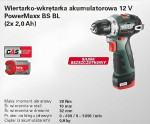 metabo akumuliatorinis gręžtuvas BS BL 12V 38Nm 2x2,0Ah