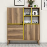 Kalune Design Spintelė Pulse - Walnut, Geltona