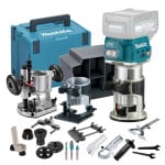 Makita RT001GZ13 Akumuliatorinis freza, XGT, ; 6- 8mm, 10.000 - 31.000 r/min, AWS, XPT, + Priedas įgilinamajam frezavimui, + Priedas kantų frezavimui, Makpac Nr4, Be akumuliatorių ir kroviklio!