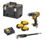 DEWALT ATsuktuvas 18V DCD791P3A 70/27Nm 3x5.0Ah BL + ANGLE BIT