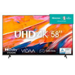 Hisense 58A6K televizorius 147,3 cm (58") 4K Ultra HD Smart TV „Wi-Fi“ Juoda 300 cd/m²