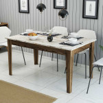 Kalune Design Pietų stalas Milan 515 - Walnut, Baltas