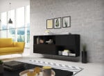 Cama living room furniture set ROCO 16 (RO1+RO2+RO3+RO4) juodas/juodas/juodas