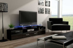 Cama TV stand EVORA 200 juodas/juodas gloss