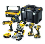 Įrankių rinkinys DeWalt (DCD796 + DCF887 + DCS331 +DCS391 + DCL050); 18 V; 3x5,0 Ah akum.